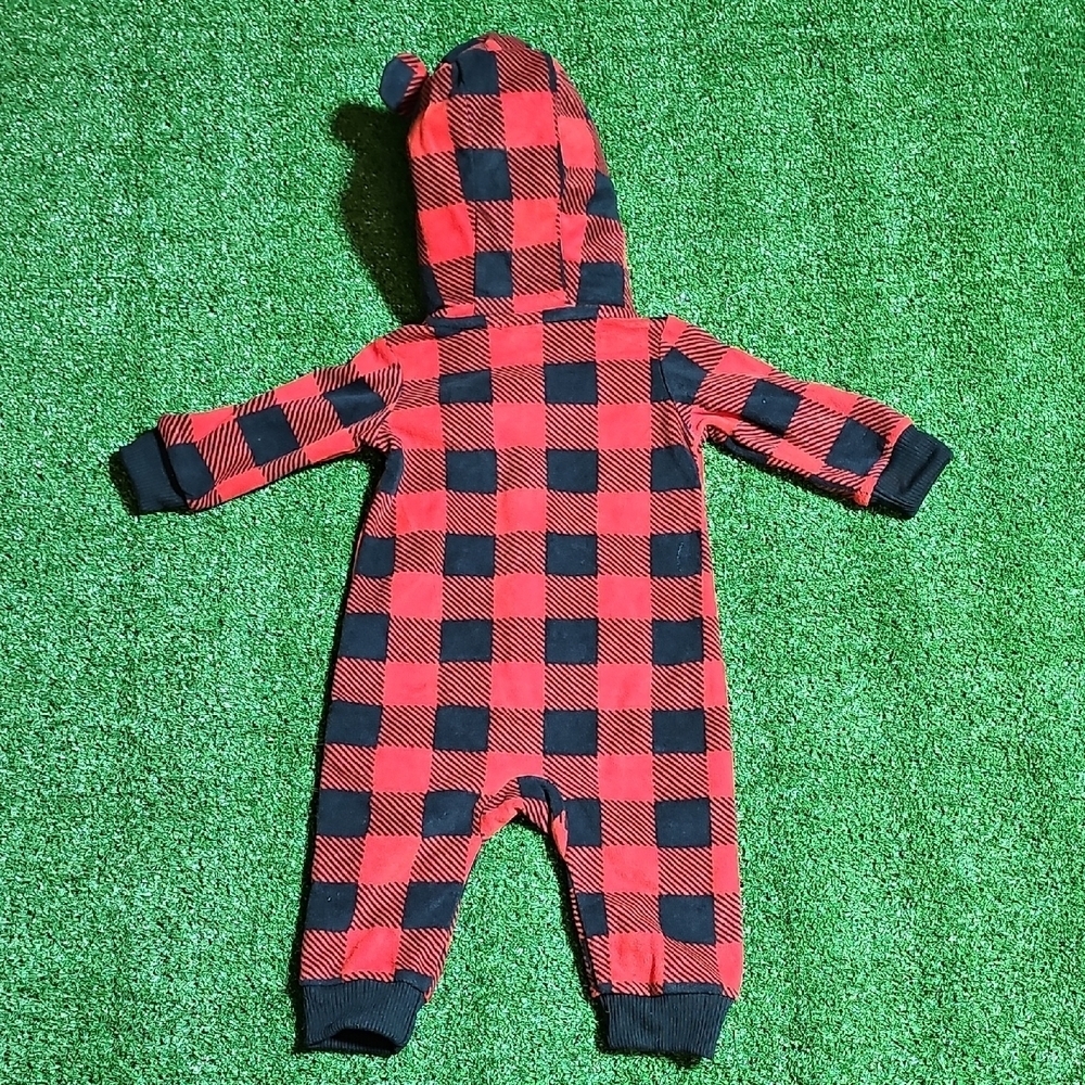 Carter's Red and Black Plaid One Piece - Picture 3 of 4